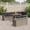 vidaXL Conjunto de Sof&aacute; de Jardim 9 pcs Cinzeto Rattan Sint&eacute;tico