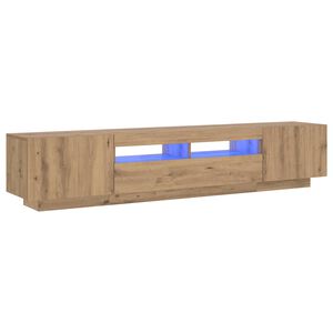 vidaXL M&oacute;vel de TV com luzes LED derivados madeira carvalho artisiano