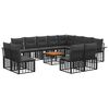 vidaXL Conjunto de Sof&aacute;s para Exterior 13 unid. Preto e Cinza Escuro