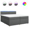 vidaXL Cama com molas/colch&atilde;o 200x200 cm tecido cinzento-escuro