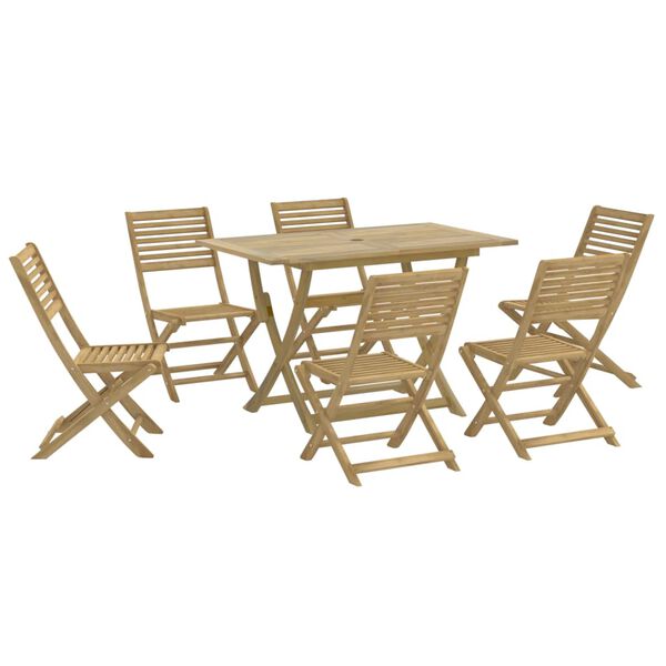 vidaXL 7 pcs conjunto de jantar para jardim madeira de ac&aacute;cia maci&ccedil;a
