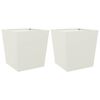 vidaXL Vaso/floreira de jardim 2 pcs 50x50x50 cm a&ccedil;o branco