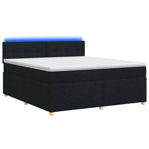 vidaXL Cama box spring com colch&atilde;o Preto 140 x 190 cm Tecido