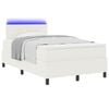 vidaXL Cama Box com luzes de tira LED Creme e Branco 193 x 120 x 88 cm