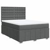 vidaXL Cama com molas/colch&atilde;o 160x200 cm tecido cinzento-escuro