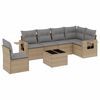 vidaXL 7 pcs conjunto de sof&aacute;s p/ jardim com almofad&otilde;es vime PE bege