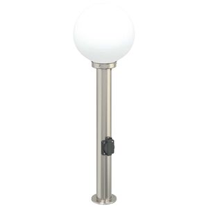 vidaXL Lumin&aacute;ria de poste com tomada, 80 cm, a&ccedil;o inoxid&aacute;vel, IP44