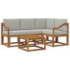 vidaXL Conjunto de Sof&aacute;s para Exterior 5 pcs Cinza Natural e Claro