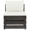 vidaXL 5 pcs conj. lounge jardim + almofad&otilde;es madeira impreg. cinzento