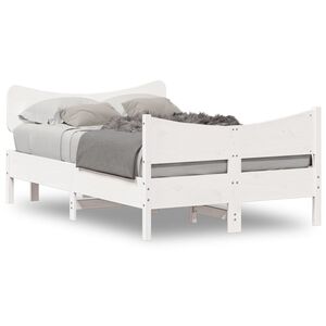 vidaXL Cama sem colch&atilde;o 120x200 cm madeira de pinho maci&ccedil;a branco
