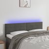 vidaXL Cabeceira de cama c/luzes LED veludo 144x5x78/88cm cinza-escuro