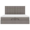 vidaXL Estrutura cama otomana com colch&otilde;es tecido cinzento 200x200cm