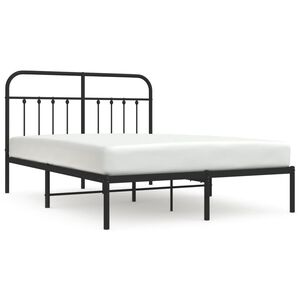 vidaXL Estrutura de cama com cabeceira 140x200 cm metal preto