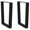 vidaXL Pernas para mesa de jantar em V, 2 pe&ccedil;as, pretas, 70x(72-73,3) cm, a&ccedil;o