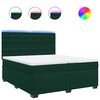 vidaXL Cama com molas/colch&atilde;o 200x200 cm veludo verde-escuro