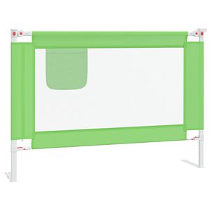 vidaXL Barra de seguran&ccedil;a p/ cama infantil tecido 90x25 cm verde