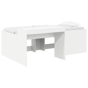 vidaXL Cama Alta para Crian&ccedil;as com Mesa Branco 80 x 200 cm