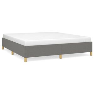 vidaXL Estrutura de cama com molas 160x200 cm tecido cinzento-escuro