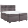 vidaXL Cama com molas/colch&atilde;o 200x200 cm couro artificial cinzento