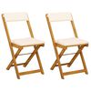 vidaXL Cadeiras Bistro Exteriores 2 pcs Branco Creme 40 x 53 x 80 cm
