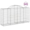 vidaXL Cestos gabi&atilde;o arqueados 25 pcs 200x50x100/120 ferro galvanizado