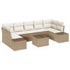 vidaXL Conjunto de Sof&aacute; de Jardim 8 unid. Bege e Creme vime PE