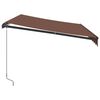vidaXL Toldo retr&aacute;til manual com luzes LED 350x250 cm castanho