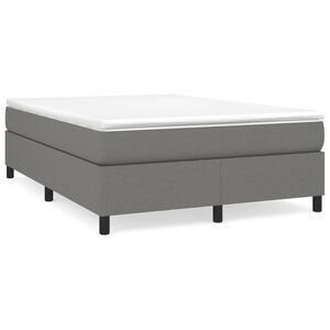 vidaXL Estrutura de cama com molas 140x200 cm tecido cinzento-escuro