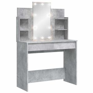 vidaXL Toucador com luzes LED 96x40x142 cm cinzento cimento