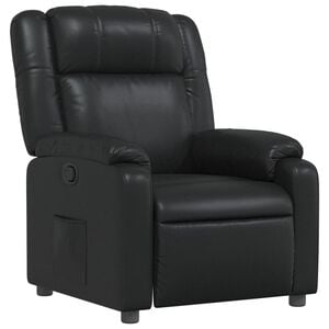 vidaXL Poltrona reclin&aacute;vel couro artificial preto