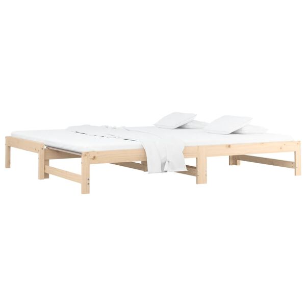 vidaXL Estrutura sof&aacute;-cama de puxar 2x(90x190) cm pinho maci&ccedil;o