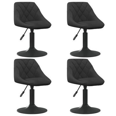 vidaXL Cadeiras de jantar giratórias 4 pcs veludo preto