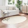 vidaXL Tapetes de &aacute;rea Oval HUARTE Creme 120 x 170 cm 100% Poli&eacute;ster