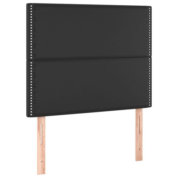 vidaXL Cabeceira Preta 100x5x118/128 cm Couro Sint&eacute;tico
