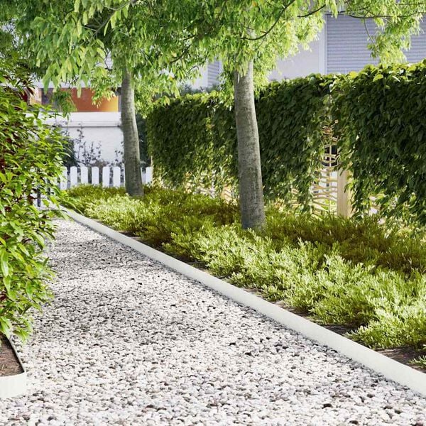 vidaXL Acabamento para Gramado 10 pcs Branco 100 x 0.05 x 20 cm