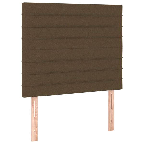 vidaXL Cabeceira 90x5x118/128 cm Tecido Castanho Escuro