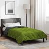 vidaXL Duvet de Ano Inteiro Verde e Antracite 220 x 135 cm Microfibra