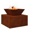 vidaXL Fire Pit Ferro Enferrujado 50 x 50 x 40 cm
