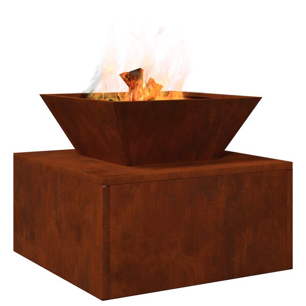 vidaXL Fire Pit Ferro Enferrujado 50 x 50 x 40 cm
