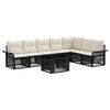 vidaXL Conjunto de Sof&aacute; de Jardim 8 unid. Preto e Branco Creme vime PE