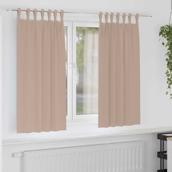 vidaXL Cortinas Blackout com Argolas 2 pcs Cinzento-acastanhado