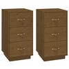vidaXL Mesas de cabeceira 2 pcs 40x40x75 cm pinho maci&ccedil;o castanho mel