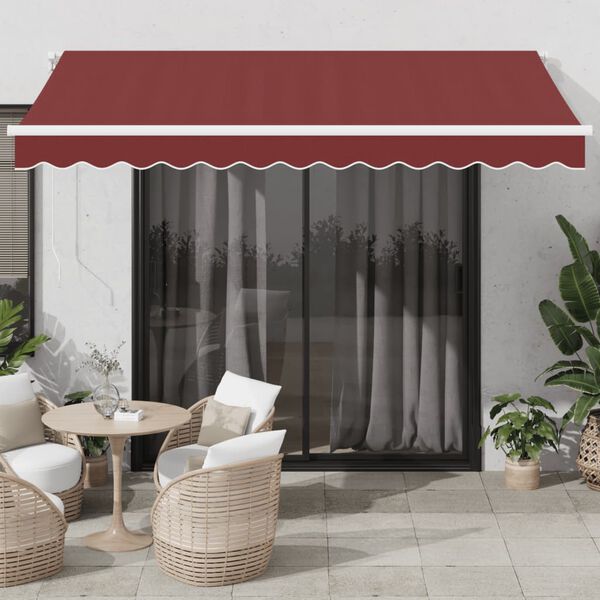 vidaXL Toldo retr&aacute;til manual com luz LED 350x250 cm bord&ocirc;