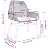 vidaXL Conjunto de Jantar para Jardim 3 pcs Cinzeto vime PE
