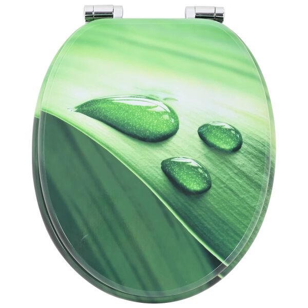 vidaXL Assento de Vaso Sanit&aacute;rio Gota Verde 44 x 38 cm Placa de MDF