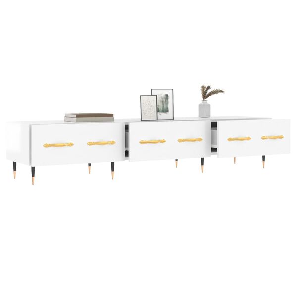 vidaXL M&oacute;vel de TV 150x36x30 cm derivados de madeira branco brilhante