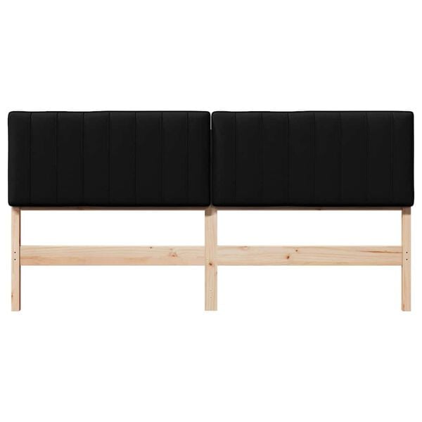 vidaXL Cabeceira estofada com cabeceira Marrom e Preto 200 cm