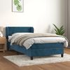 vidaXL Cama com molas/colch&atilde;o 90x190 cm veludo azul-escuro