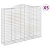vidaXL Cestos gabi&atilde;o arqueados 5pcs 300x50x220/240cm ferro galvanizado