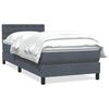 vidaXL Cama com molas/colch&atilde;o 100x210 cm veludo cinzento-escuro